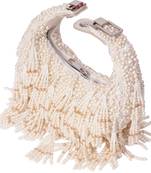 Emma ivory suede pearl embellished hobo bag