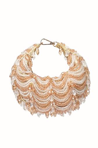 Liona gold & silver georgette embellished hobo bag