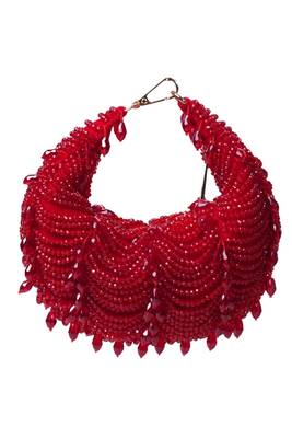 Liona red suede embellished hobo bag 1