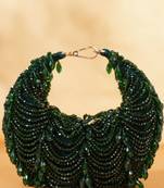 Liona green suede embellished hobo bag