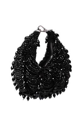 Liona black suede embellished hobo bag 3
