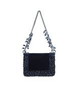 Elana navy blue suede crystal embellished mini bag