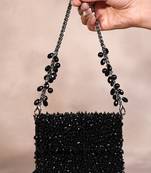 Kiyara black suede crystal embellished mini bag