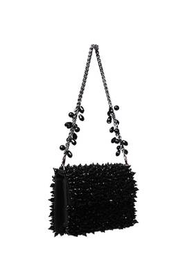 Kiyara black suede crystal embellished mini bag 3