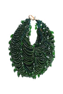 Natali green embellished mini bag with gold chain 1