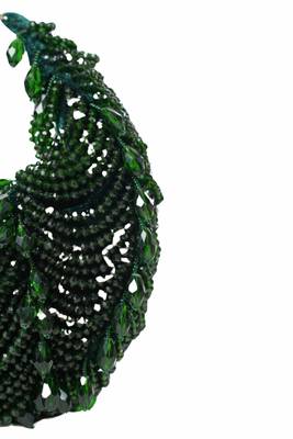 Natali green embellished mini bag with gold chain 3