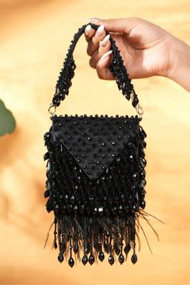 Luna black suede embellished mini bag 1