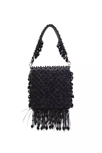 Luna black suede embellished mini bag