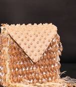 Luna gold suede embellished mini bag