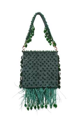 Luna green suede embellished mini bag 2
