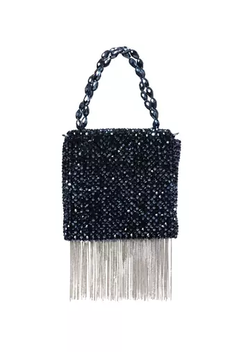 Natali navy blue embellished mini bag