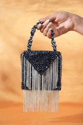 Natali navy blue embellished mini bag 4