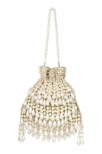 Zarah gold pearl georgette embellished potli