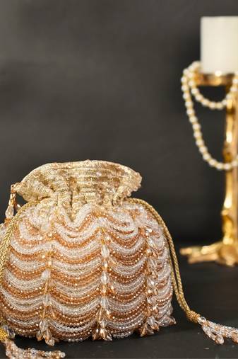Gulzar gold & silver georgette embellished potli