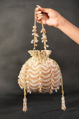 Gulzar gold & silver georgette embellished potli 3