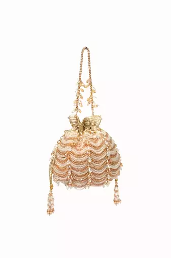 Gulzar gold & silver georgette embellished potli