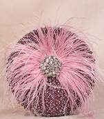 Kiraz lilac suede embellished clutch