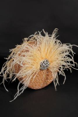 Kiraz gold suede embellished clutch 1