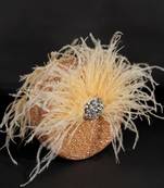 Kiraz gold suede embellished clutch