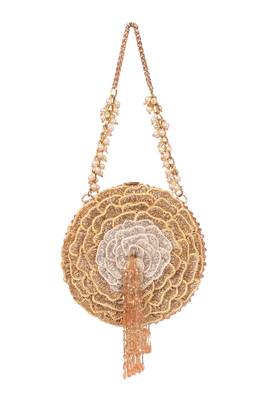 Ella gold suede embellished clutch 3