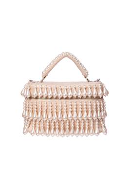 Zarah ivory pearl embellished vanity bag 1