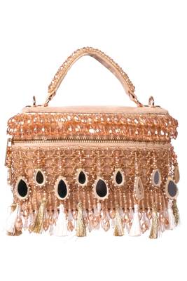 Mirage gold mirrorwork embellished vanity bag 2
