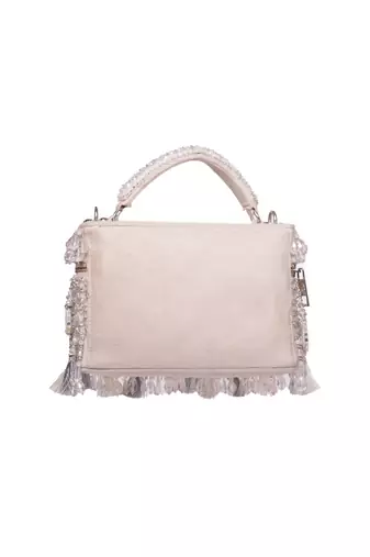 Mirage silver mirrorwork embellished vanity bag