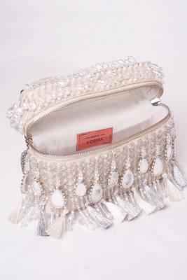 Mirage silver mirrorwork embellished vanity bag 3