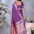 Purple Woven Silk Blend Saree With Blouse