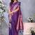 Purple Woven Silk Blend Saree With Blouse