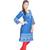 V-Neck Blue Printed Sexy Cotton Kurti