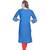 V-Neck Blue Printed Sexy Cotton Kurti