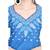 V-Neck Blue Printed Sexy Cotton Kurti