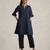 Blue cotton blend short kurta