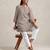 light grey cotton blend short kurta