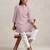 pink cotton blend short kurta