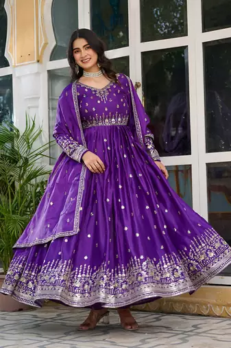 Anarkali gown with dupatta set
