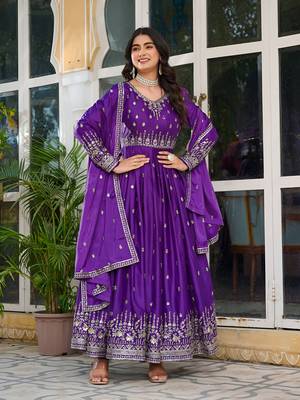 Anarkali gown with dupatta set 3