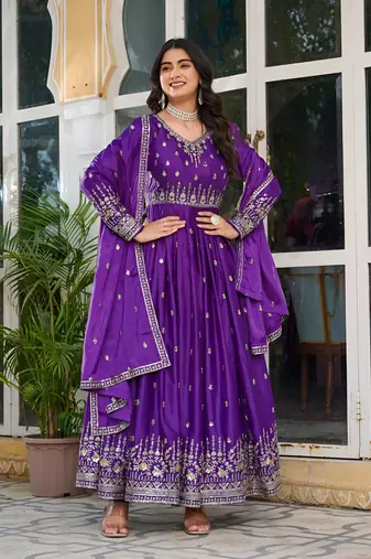 Anarkali gown with dupatta set