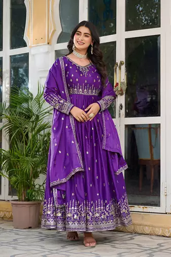 Anarkali gown with dupatta set