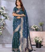 Morpic Woven Silk Blend Saree With Blouse
