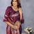 Violet Woven Silk Blend Saree With Blouse