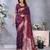Violet Woven Silk Blend Saree With Blouse