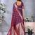 Violet Woven Silk Blend Saree With Blouse