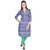 Chinese Collar Blue Sexy Cotton Kurti