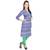 Chinese Collar Blue Sexy Cotton Kurti