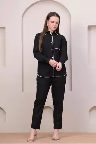 Black plain cotton jayti jade co-ord sets