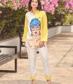 White printed cotton iyana facey co-ord sets