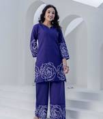Blue printed cotton ushoshi indi co-ord sets