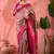 pink Poly silk blend Saree with Blouse